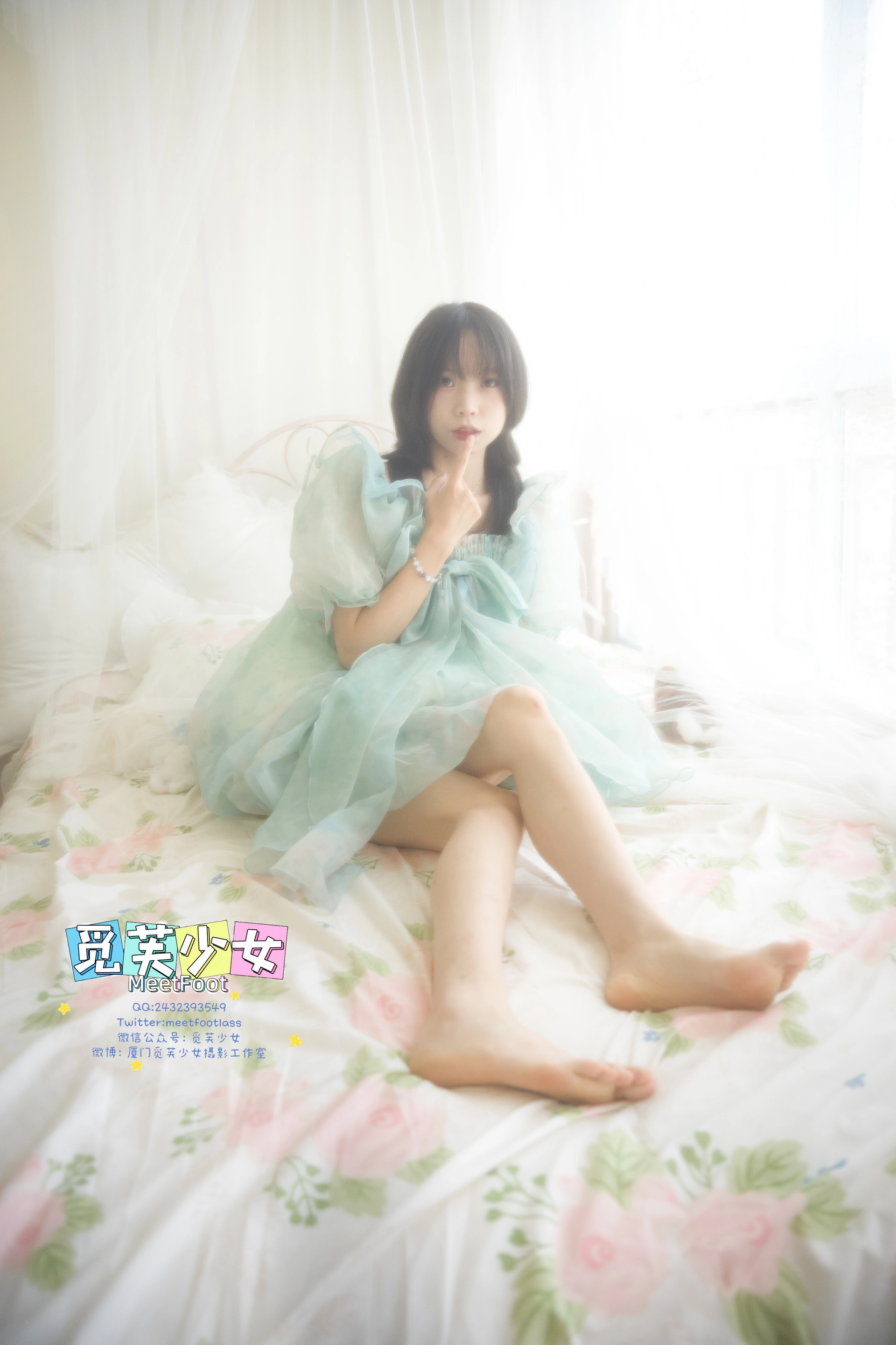 觅芙少女 NO.033 小婉-一袭蓝色纱裙构筑今晚浪漫的梦境 1